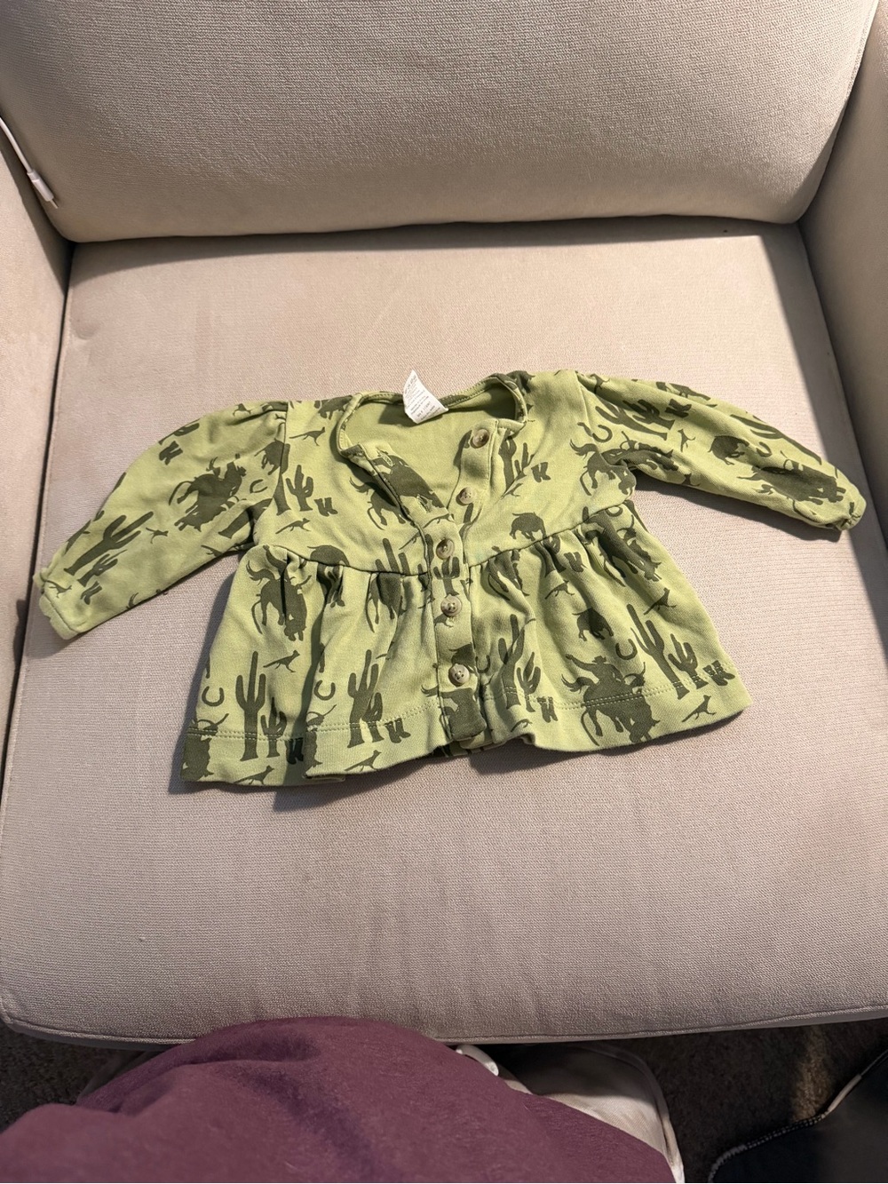 kate quinn Olive Green Cactus-Print Baby